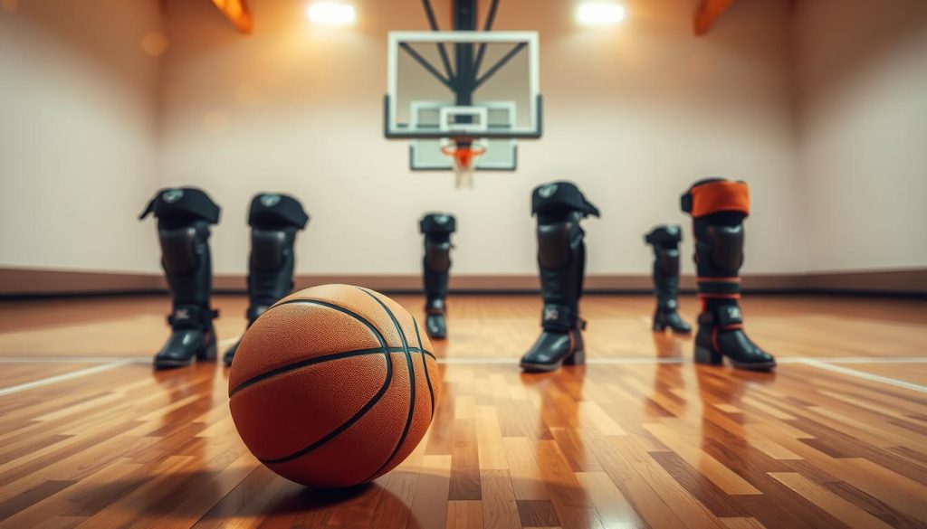 equipamentos de proteção no basquete