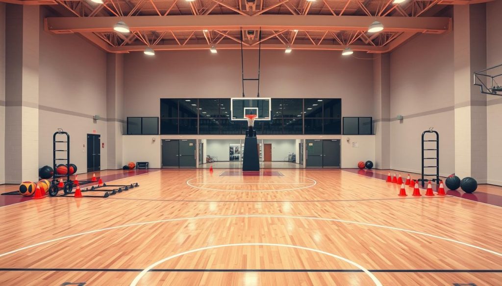 estrutura de treino de basquete