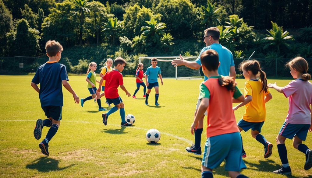 jovens atletas em escolinhas de futebol